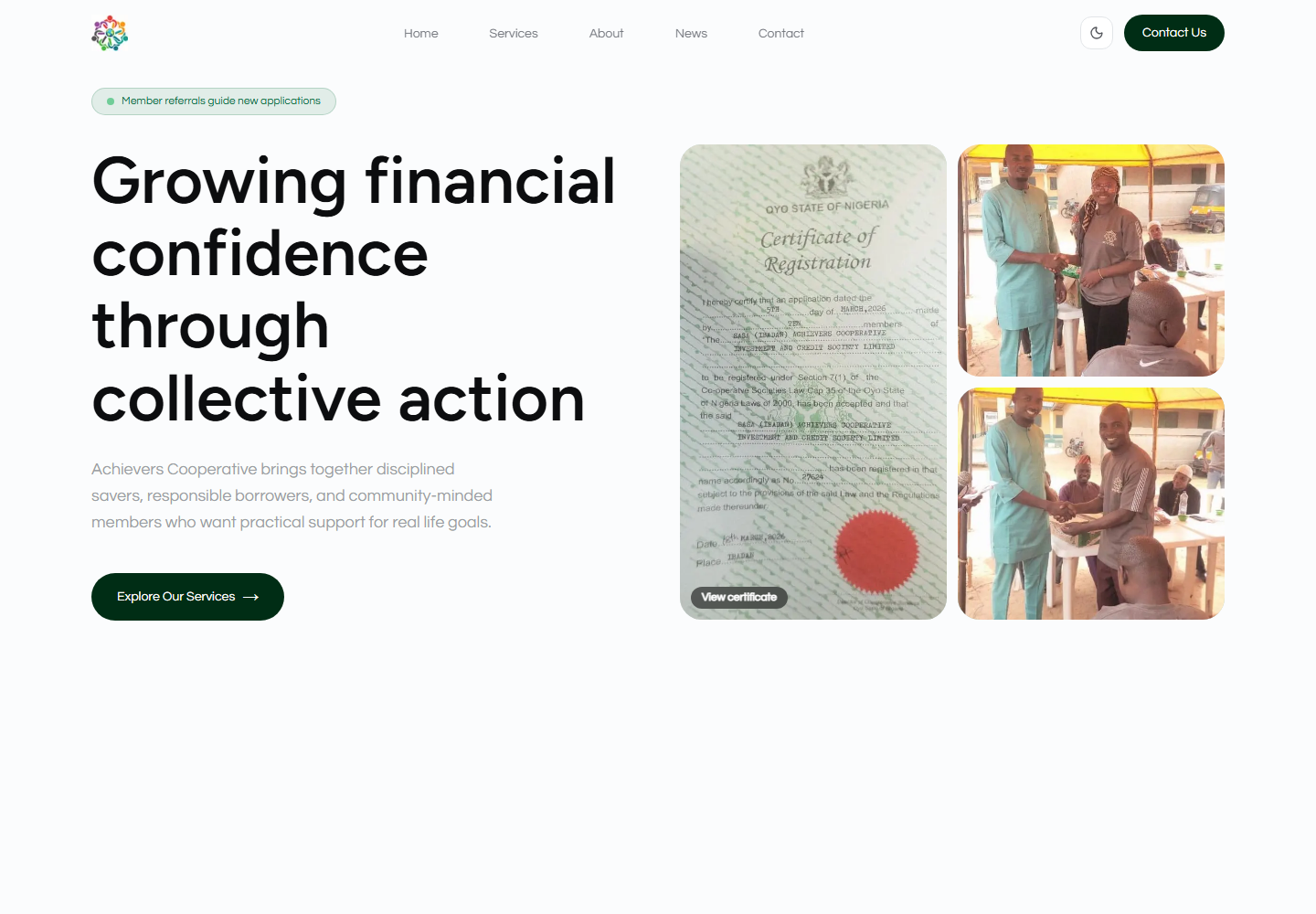 Achievers Cooperative screens