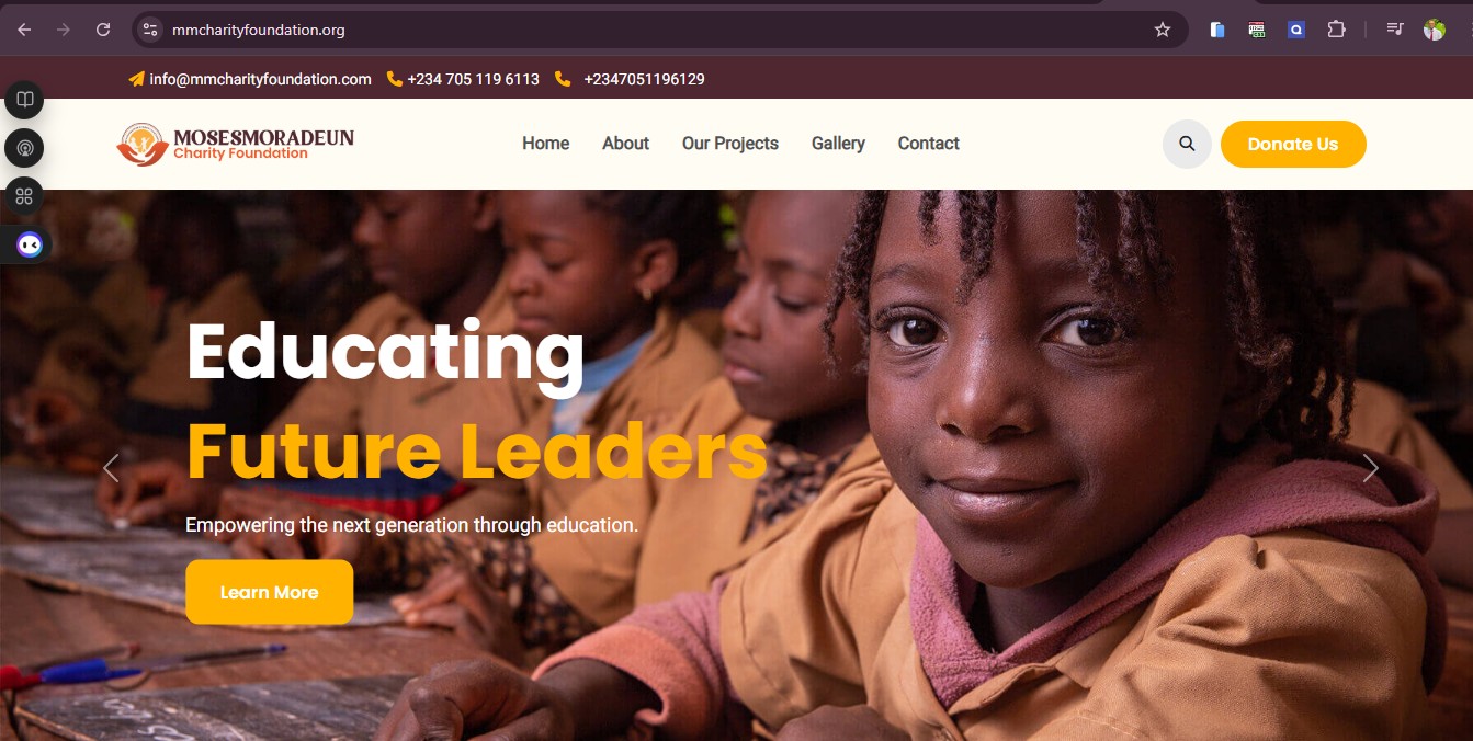 MM Charity Foundation website